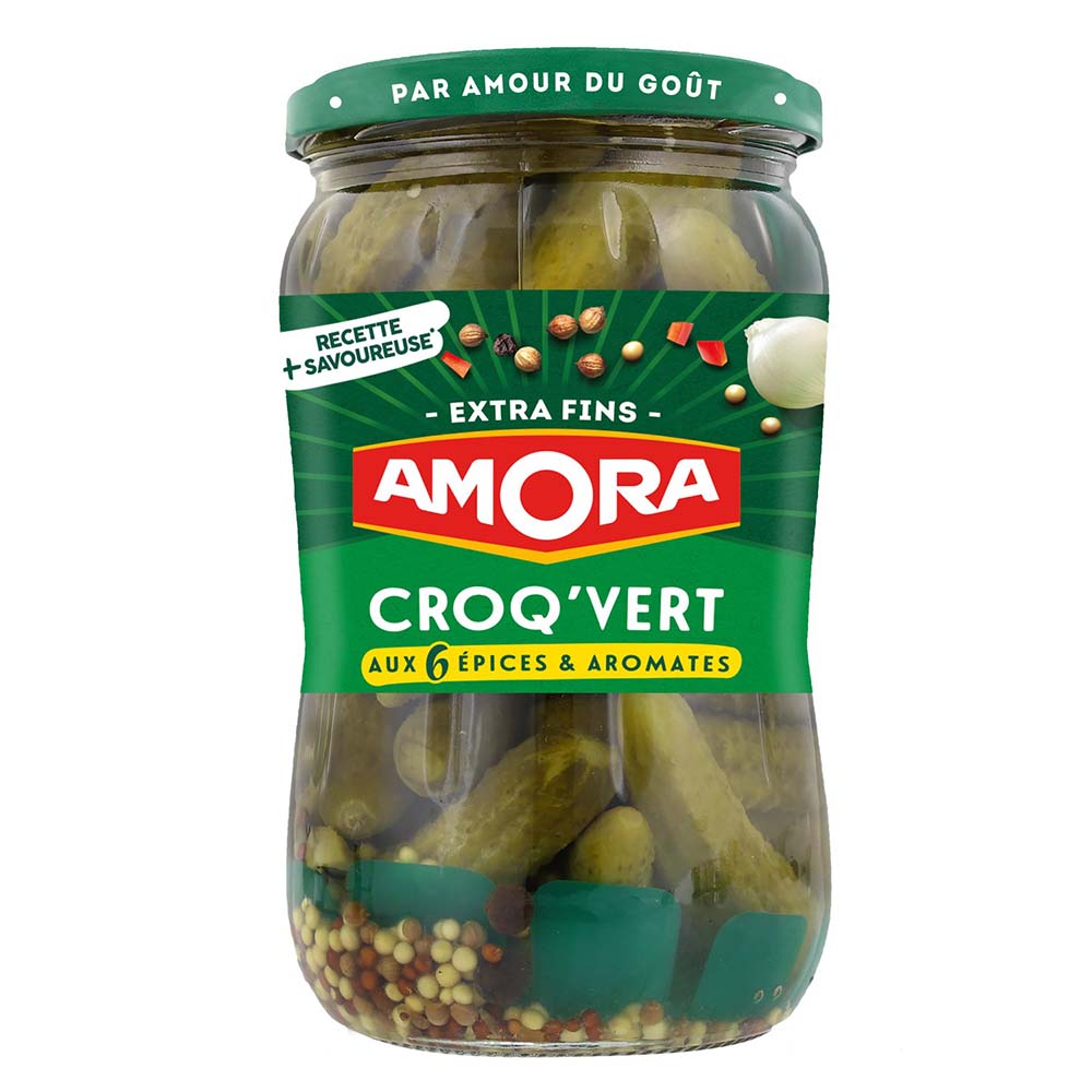 AMORA Croq Vert Cornichons 205g GO DELIVERY