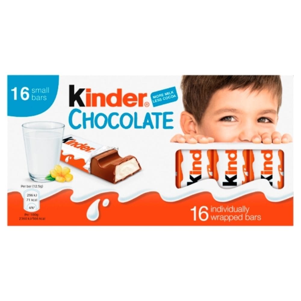 KINDER Chocolate 200g (Pack of 16) GO DELIVERY