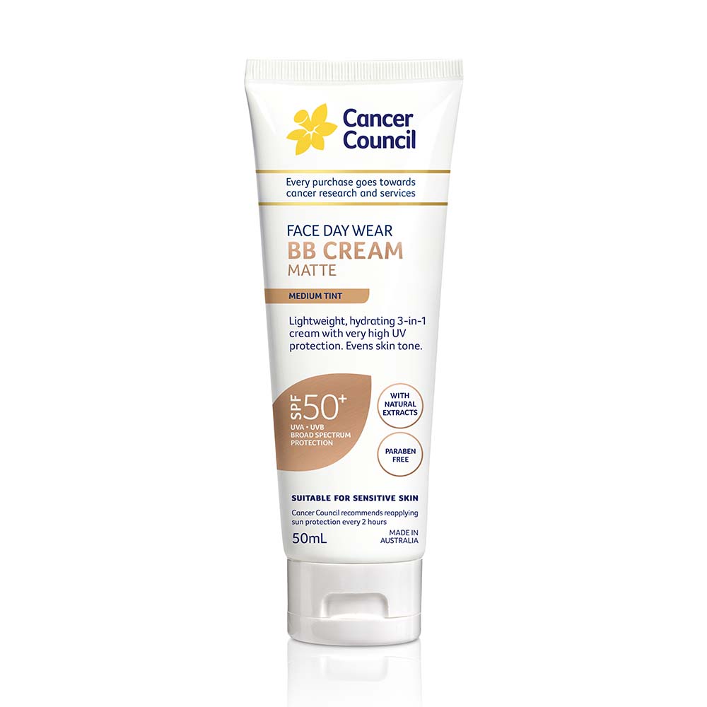 CANCER COUNCIL Face Daywear BB Cream Medium Tint 50+ 50ml GO DELIVERY