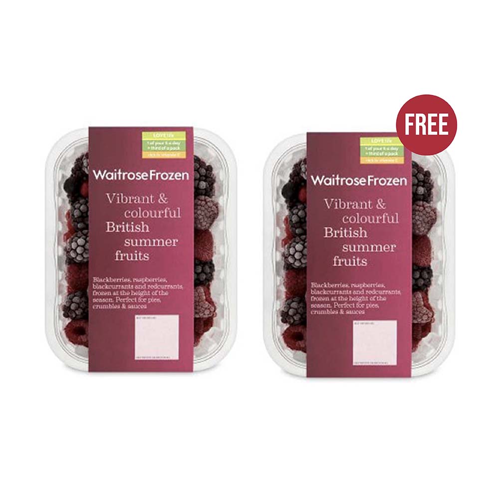 BUY 1 WAITROSE Frozen British Summer Fruits 300g GET 1 FREE GO DELIVERY