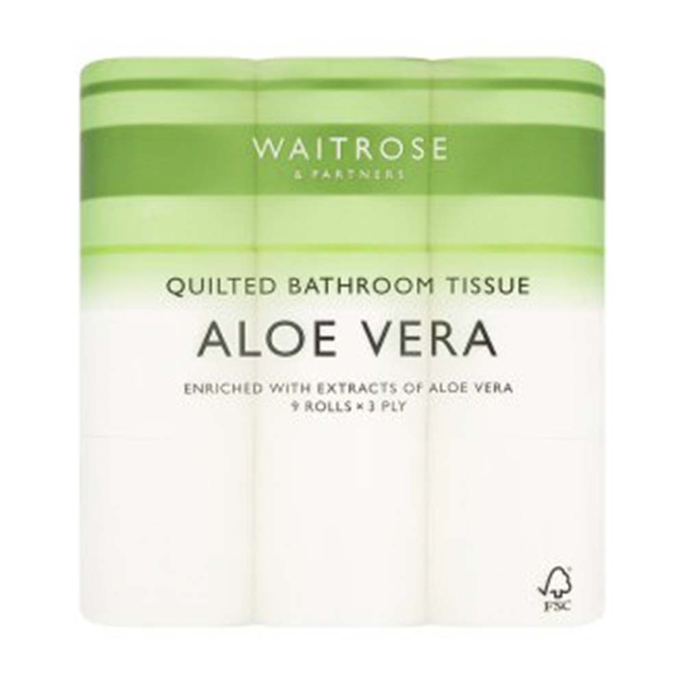 WAITROSE Bathroom Tissue With Aloe Vera Extracts 9 Sheets GO DELIVERY