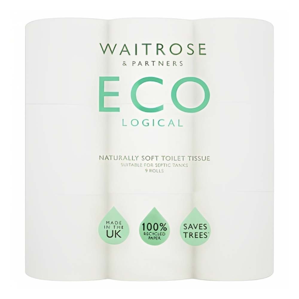 WAITROSE Essential Ecological Bathroom Tissue (Pack of 9) GO DELIVERY