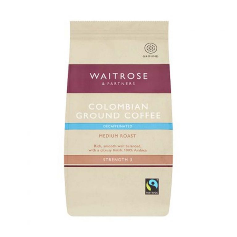 WAITROSE Colombian Ground Coffee Decaffeinated 227g GO DELIVERY