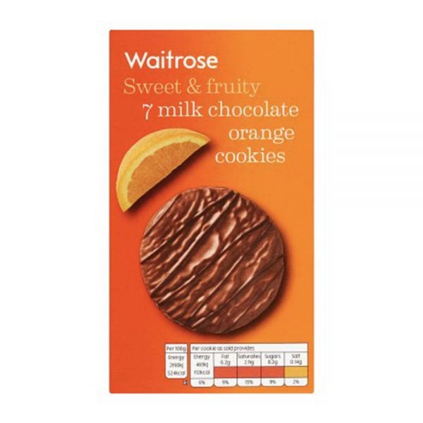 WAITROSE Orange & Milk Chocolate Cookies 150g GO DELIVERY