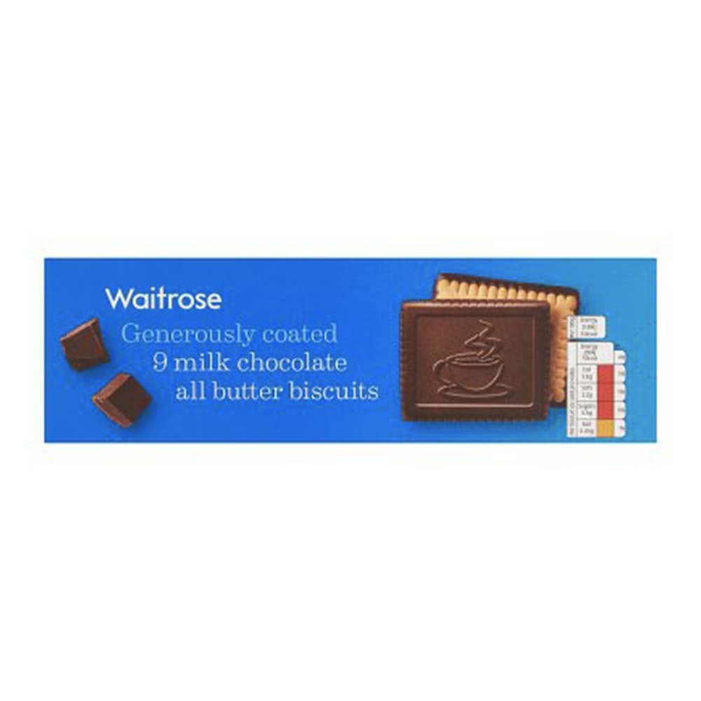 WAITROSE Continental Milk Chocolate Butter Biscuits 125g GO DELIVERY
