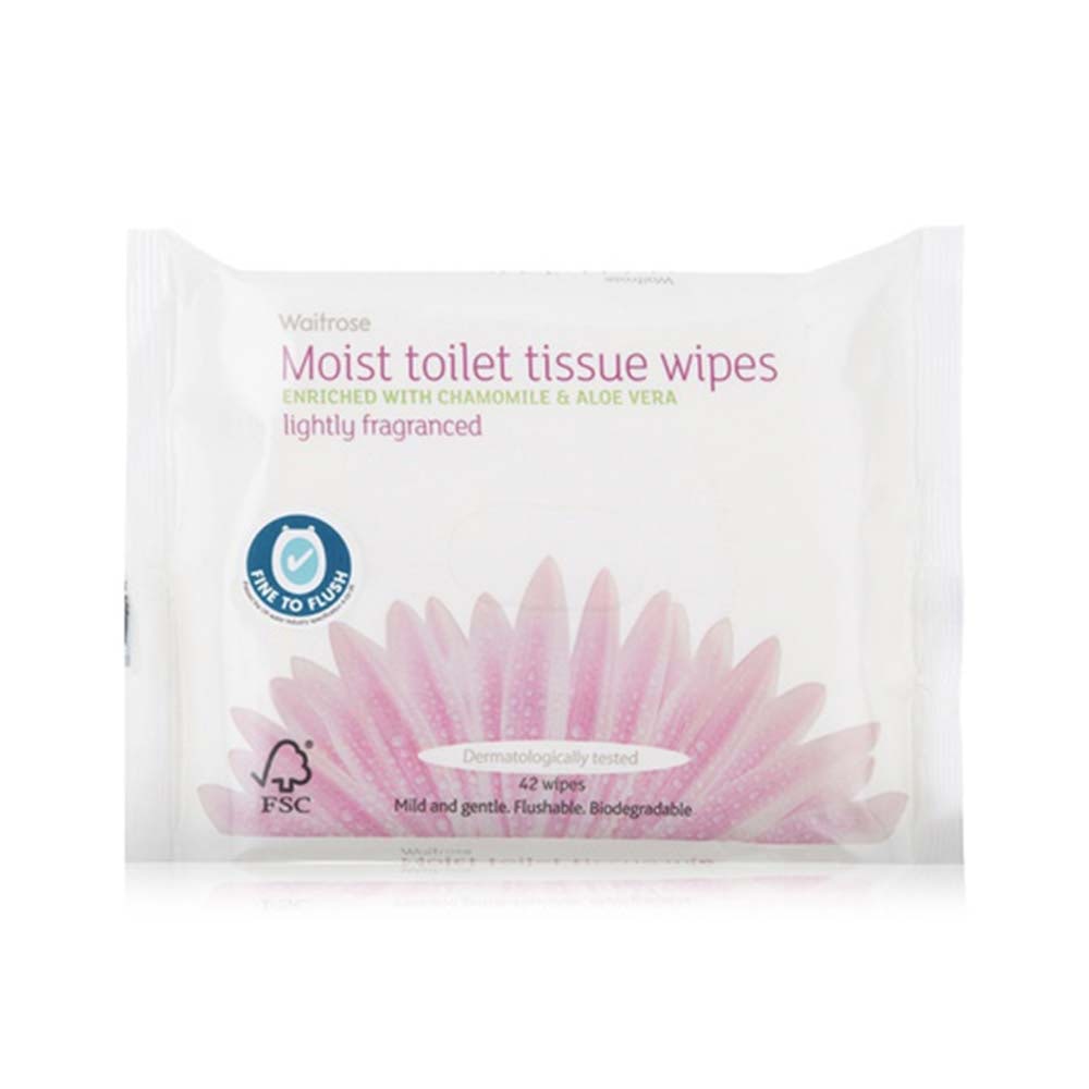WAITROSE Moist Toilet Tissue Lightly Fragranced (Pack of 42) - GO DELIVERY