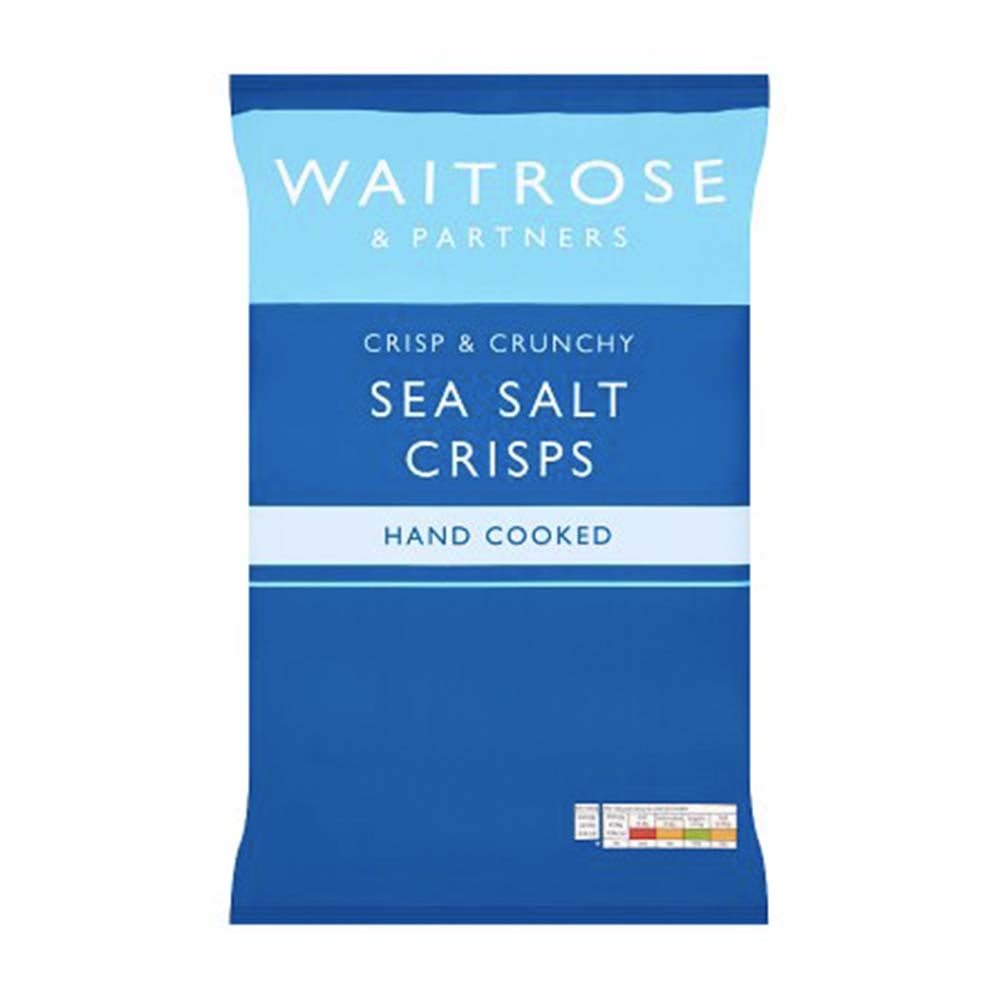 WAITROSE Sea Salt Hand Cooked Crisps 150g GO DELIVERY