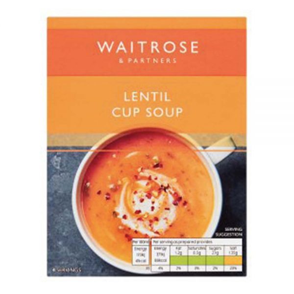 WAITROSE Rich & Spicy Lentil Cup Soup 24g GO DELIVERY