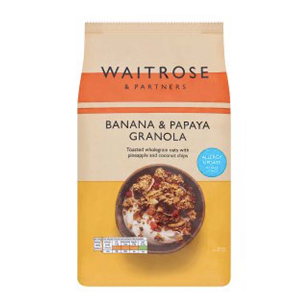 WAITROSE Banana & Papaya Granola 1kg GO DELIVERY