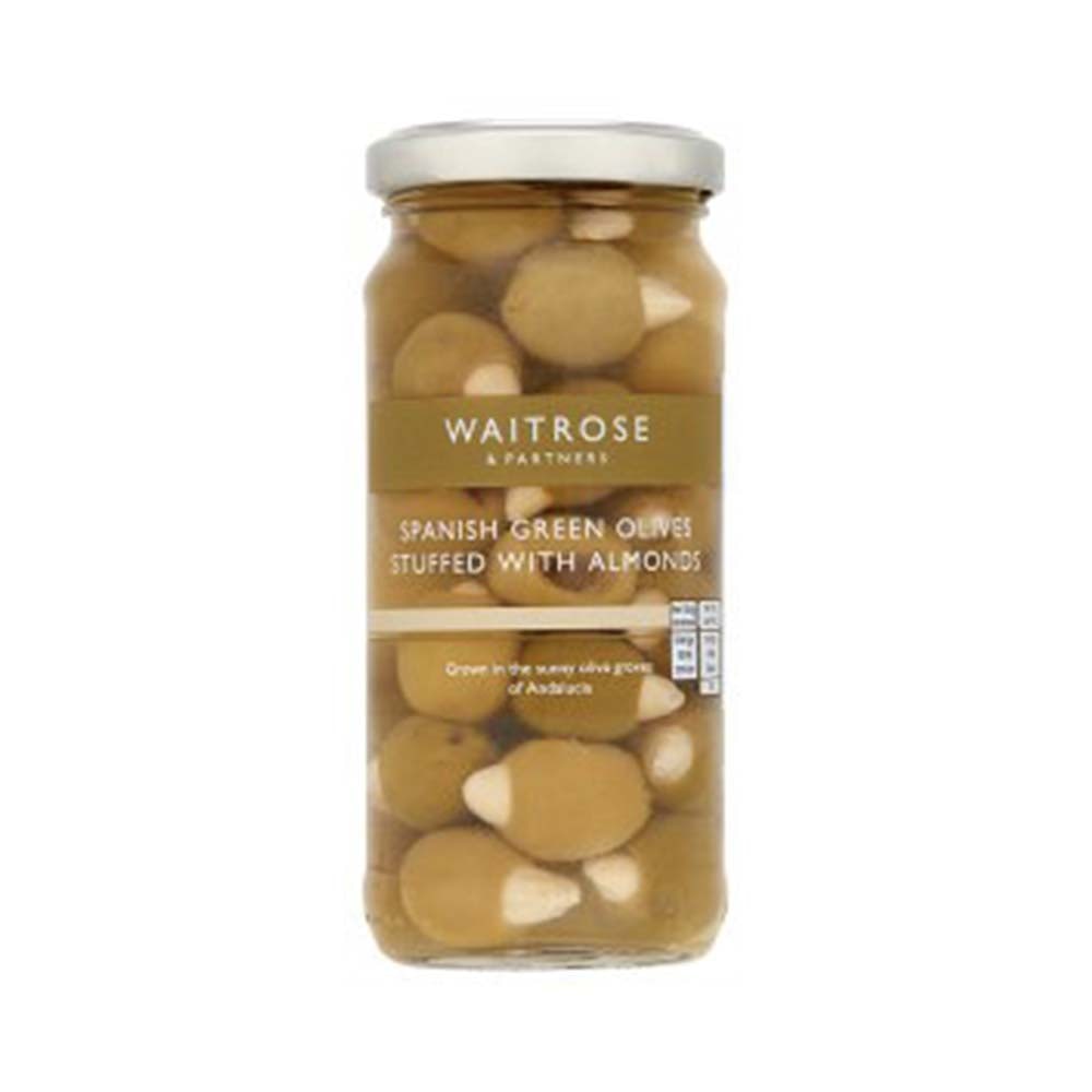 WAITROSE Spanish Olives with Almonds 240g GO DELIVERY