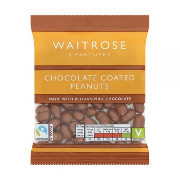 WAITROSE Chocolate Coated Peanuts 135g GO DELIVERY