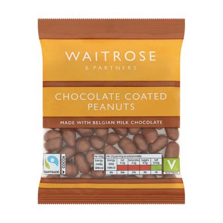 WAITROSE Chocolate Coated Peanuts 135g GO DELIVERY