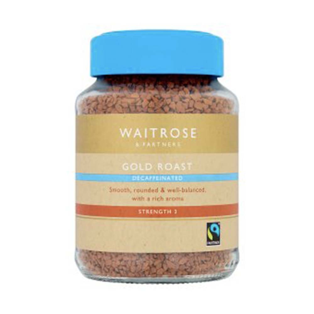 WAITROSE Decaffeinated Gold Roast Instant Coffee 100g GO DELIVERY