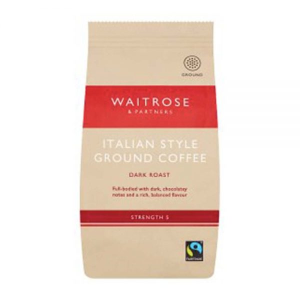 WAITROSE Waitrose Italian Style Ground Coffee 227g GO DELIVERY