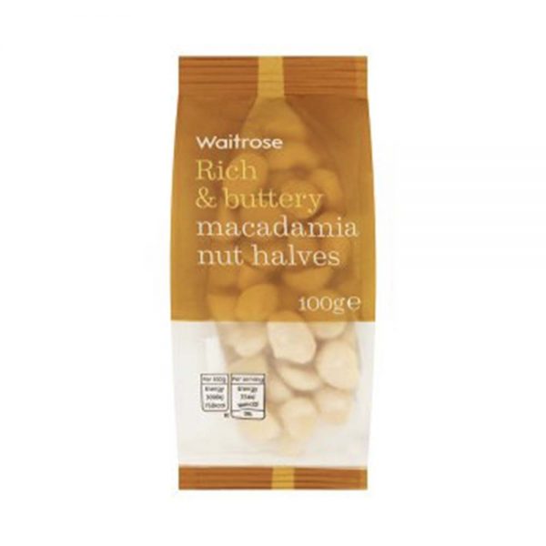 WAITROSE Macadamia Nut Halves 100g GO DELIVERY