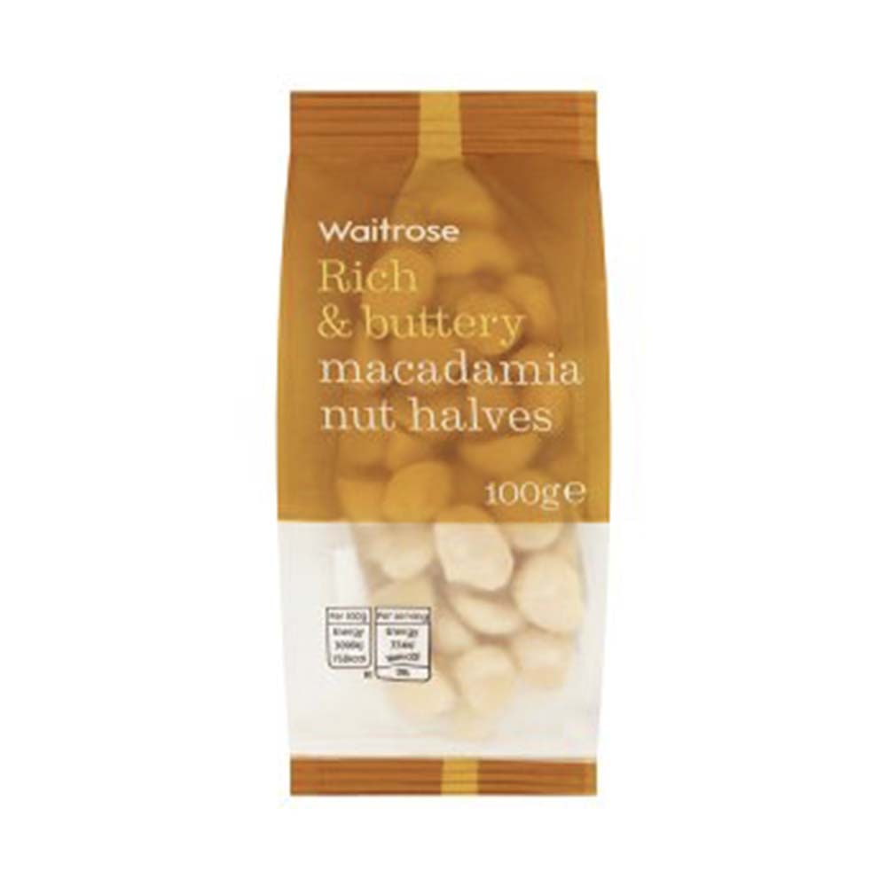 WAITROSE Macadamia Nut Halves 100g GO DELIVERY