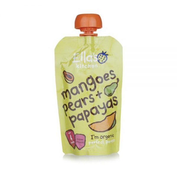 ELLA'S KITCHEN Organic Mangoes Pears & Papayas 4+ Months 120g GO