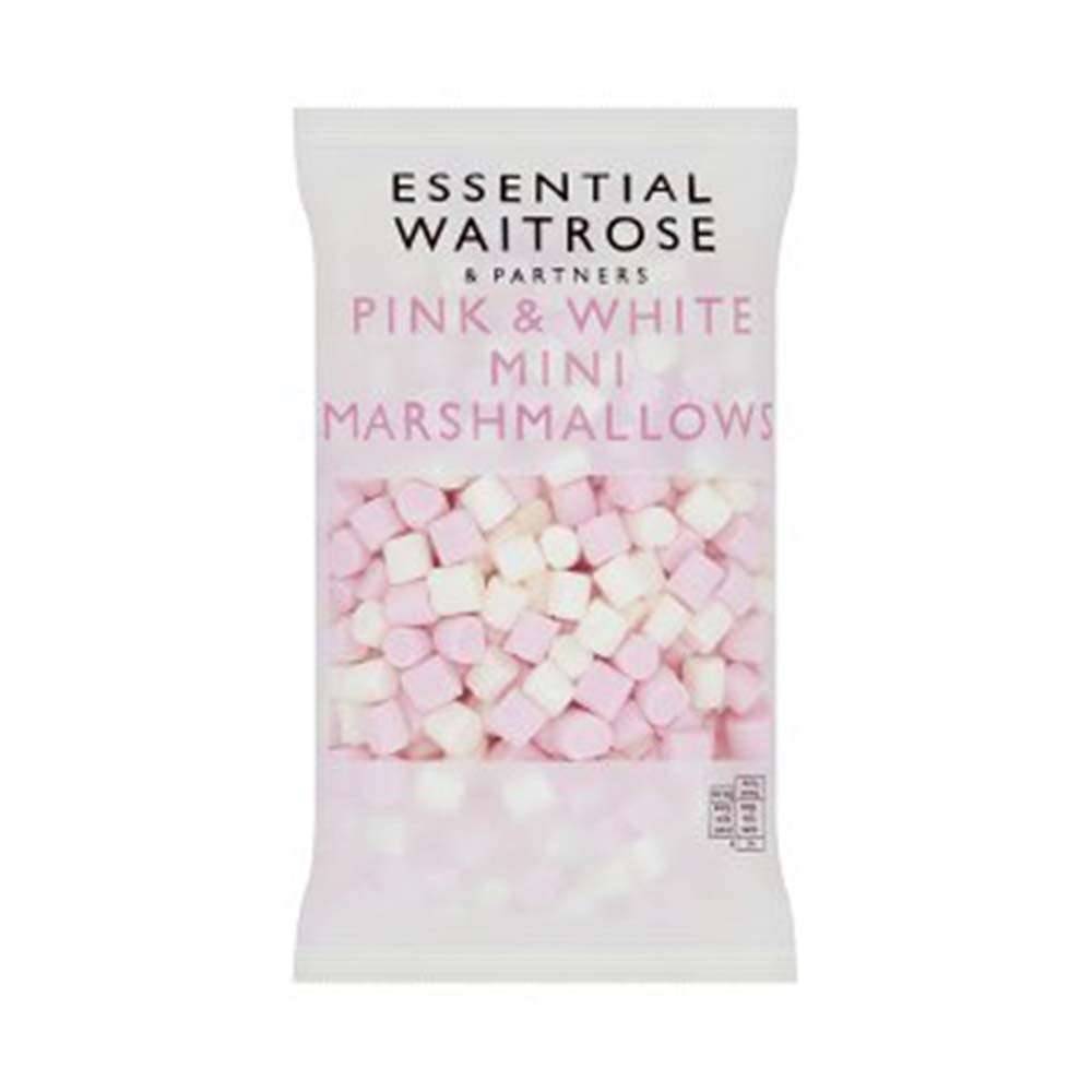WAITROSE Essential Pink & White Mini Marshmallows 150g GO DELIVERY