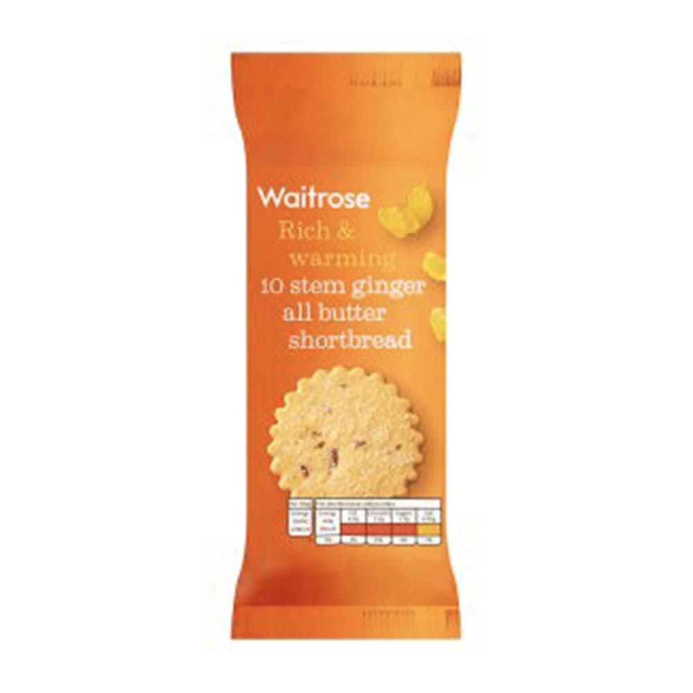 WAITROSE Stem Ginger Shortbread 180g GO DELIVERY