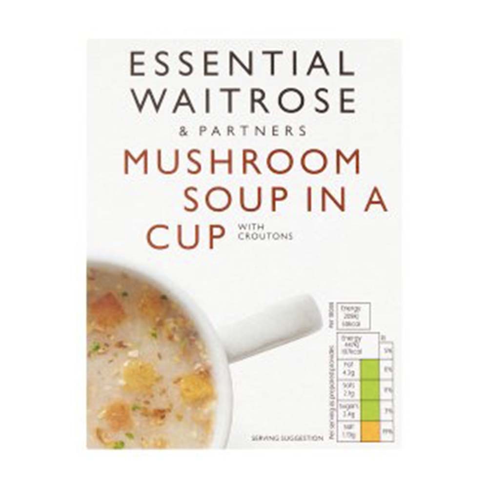 WAITROSE Essential Mushroom Soup In A Cup With Croutons 24g GO DELIVERY