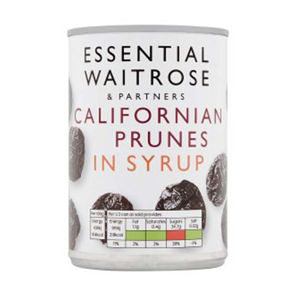 WAITROSE Essential Prunes In Syrup 420g GO DELIVERY