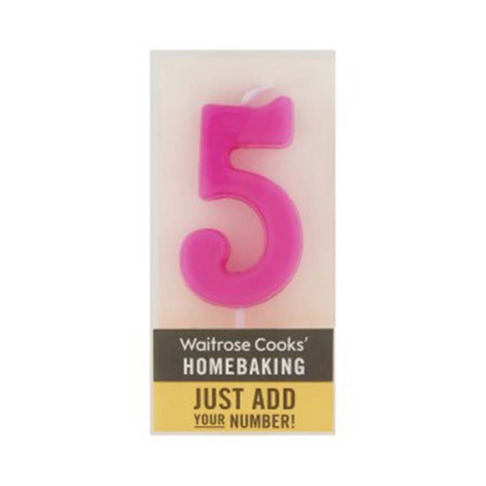 WAITROSE Cooks' Homebaking '5' Number Candle GO DELIVERY