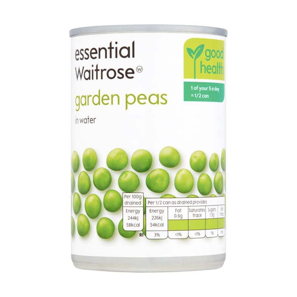 WAITROSE Essential Garden Peas In Water 300g GO DELIVERY