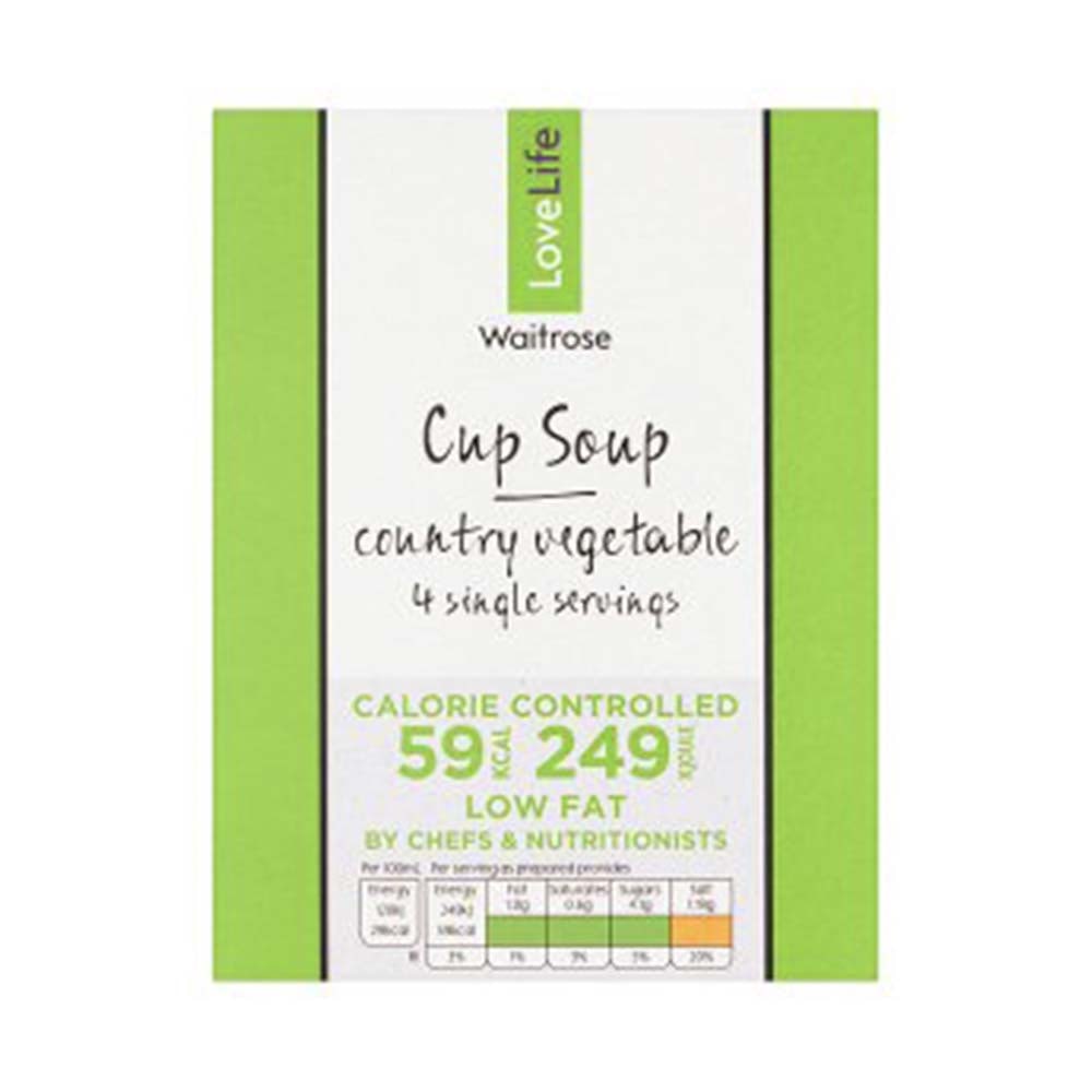 WAITROSE Love Life 59 Calories Cup Soup Country Vegetable 16.5g GO