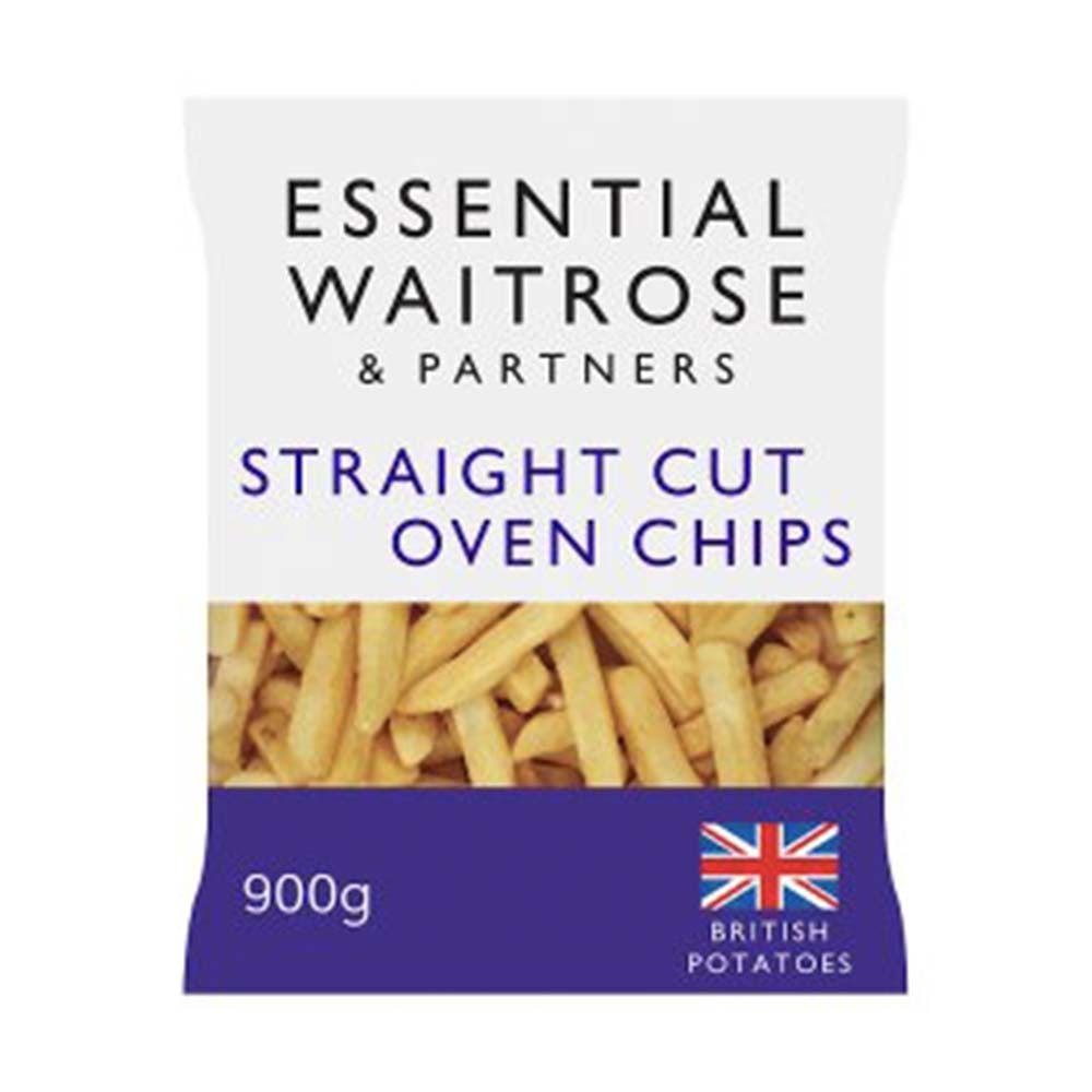 WAITROSE Essential Frozen Straight Cut Oven Chips 900g GO DELIVERY