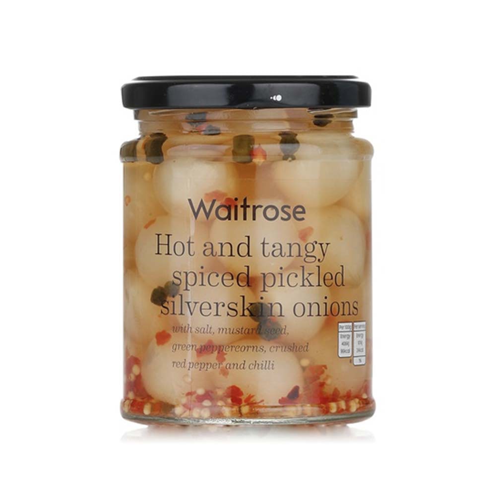 WAITROSE Spiced Pickled Silverskin Onions 295g GO DELIVERY