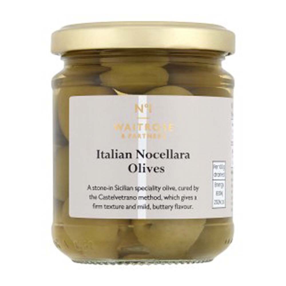 WAITROSE No.1 Italian Nocellara Olives 200g GO DELIVERY