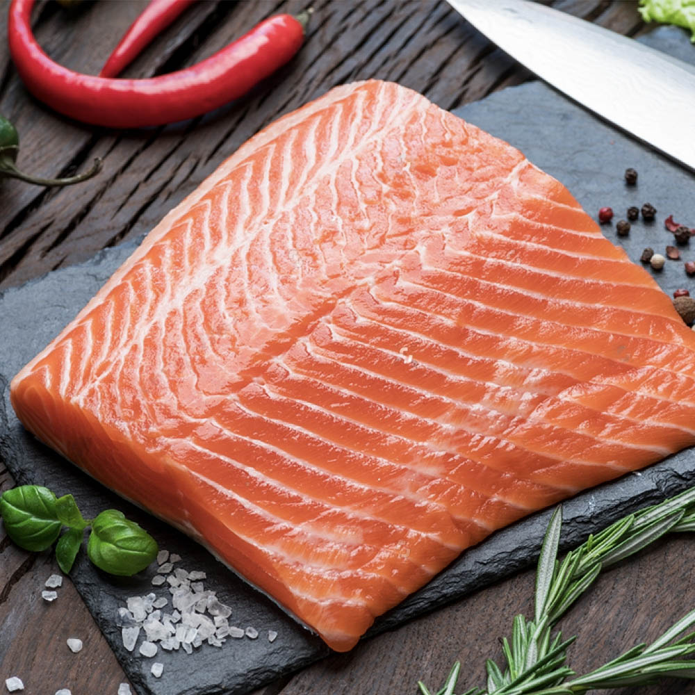 Fresh Salmon Fillet With Skin - 1.5kg (Rs.1285/KG) - GO DELIVERY