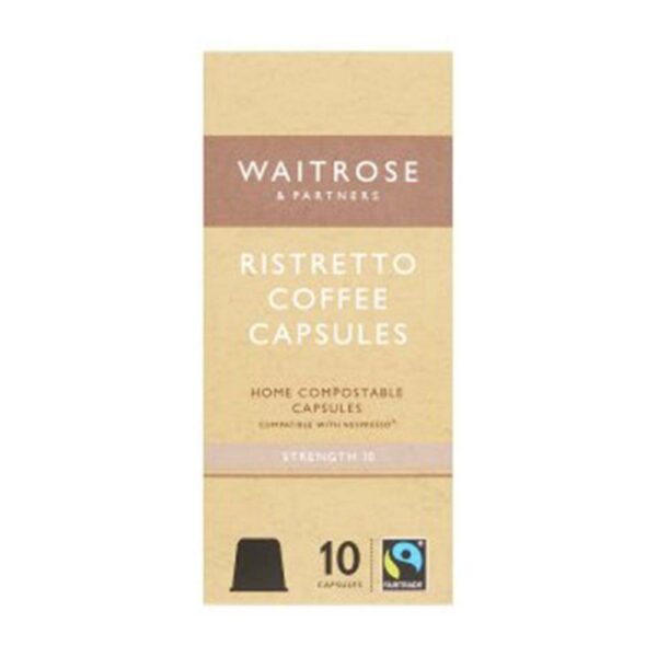 WAITROSE Ristretto Coffee Capsules 50g (10 Capsules) GO DELIVERY