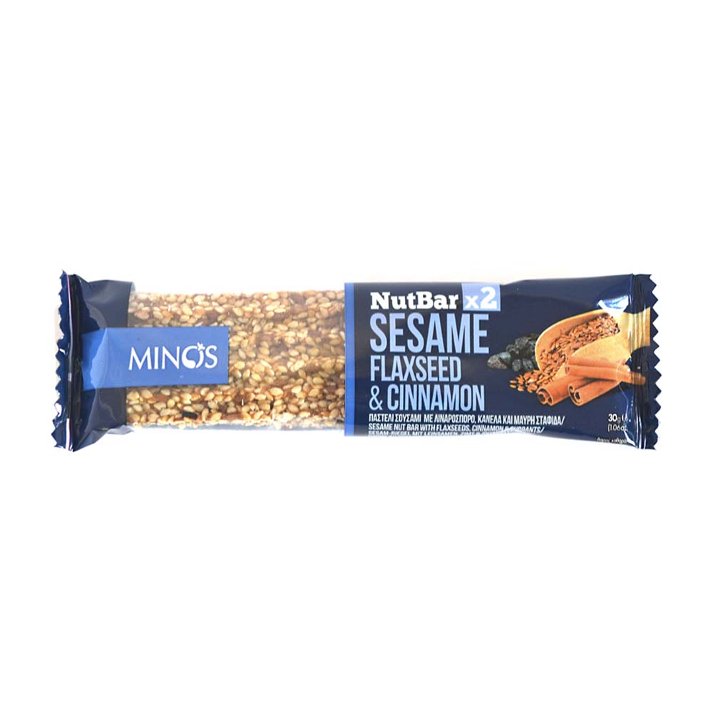 MINOS Sesame, Flaxseeds & Cinnamon Bar 30g GO DELIVERY