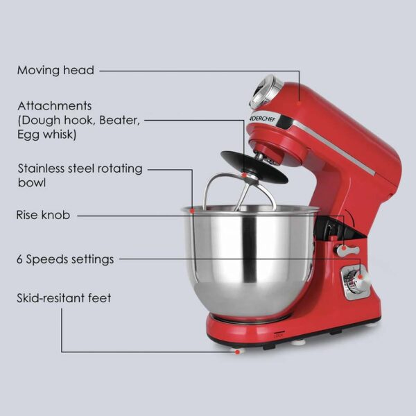 WONDERCHEF Crimson Edge Die Cast Stand Mixer GO DELIVERY