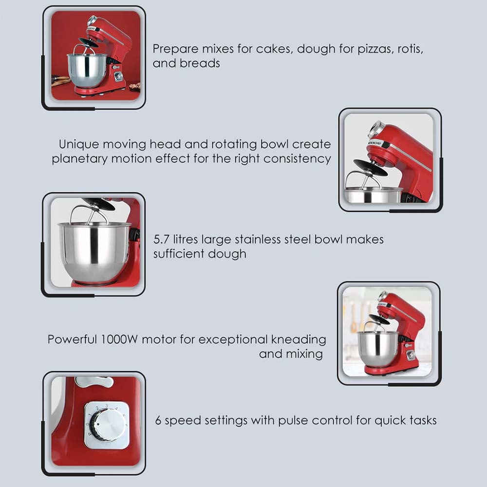 WONDERCHEF Crimson Edge Die Cast Stand Mixer GO DELIVERY