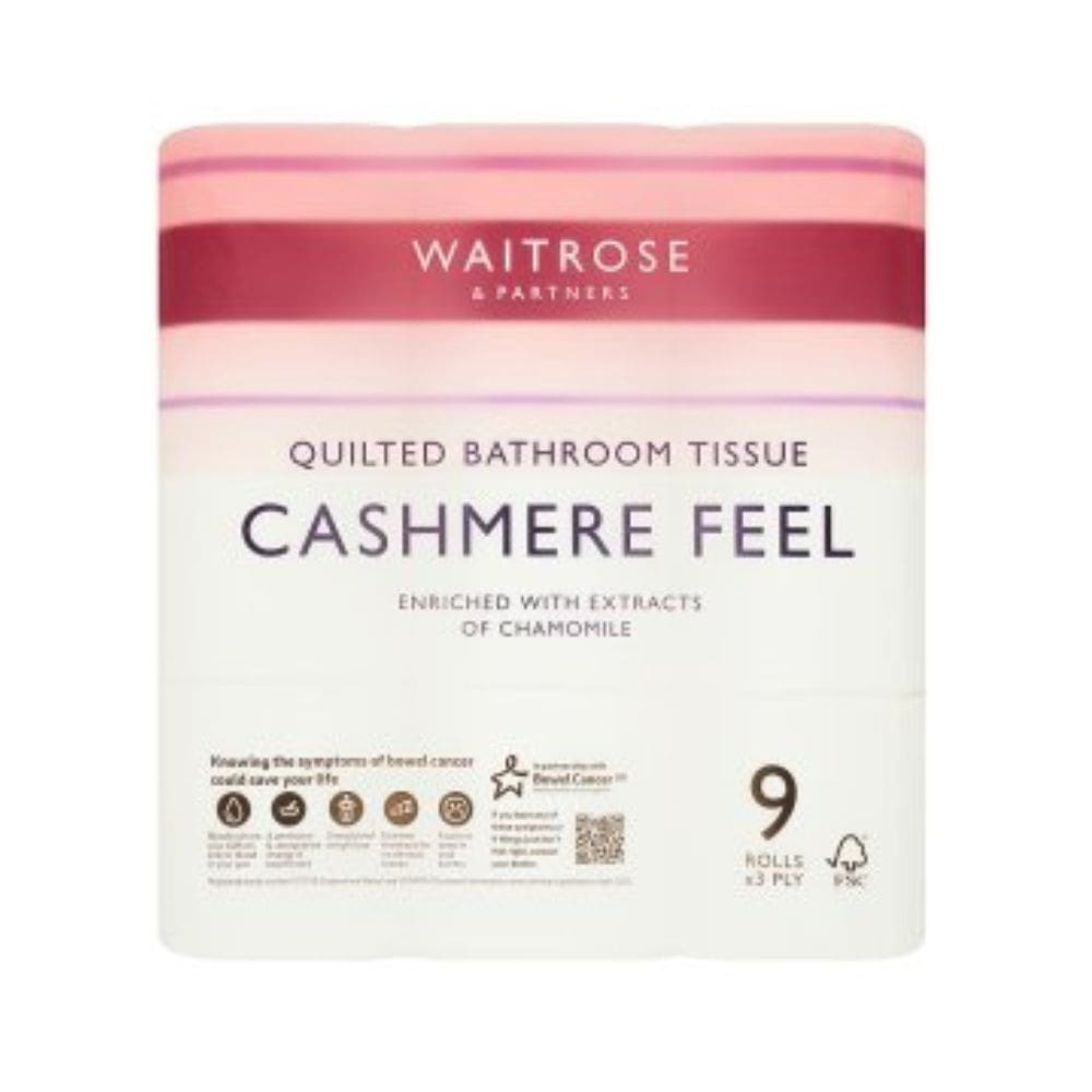 WAITROSE Cashmere Toilet Roll 9s GO DELIVERY