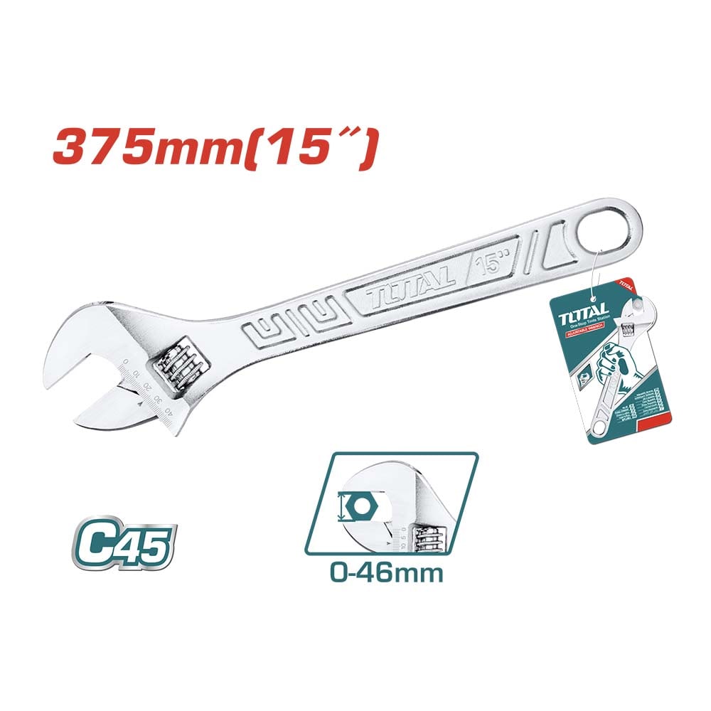 TOTAL Adjustable Wrench 15" GO DELIVERY