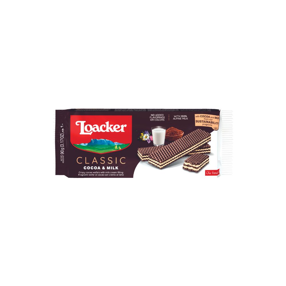 LOACKER Classic Cocoa Milk 90g GO DELIVERY
